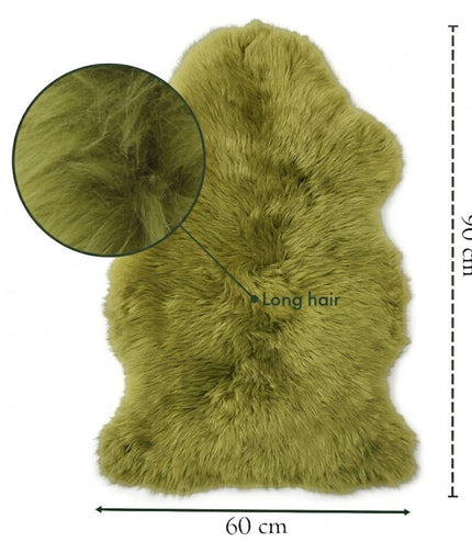 Genuine Green Sheepskin Natural Silky Soft Fluffy Real Wool Rug