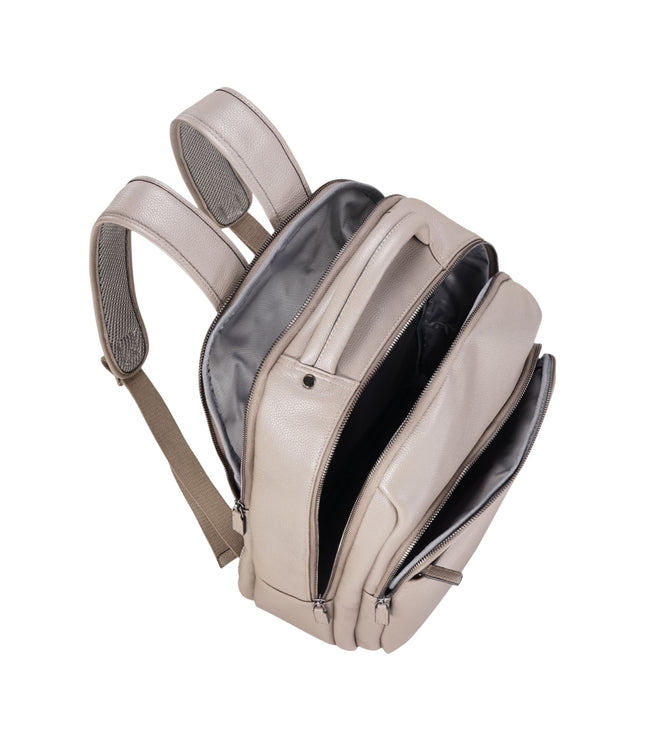 Genuine Leather Grey Vintage Rucksack Laptop Bag Travel Backpack - Capri