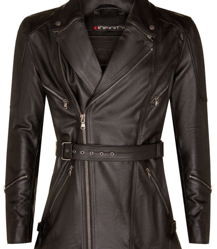 Mens Cross Zip CE Armour Biker Jacket - Budapest - Black