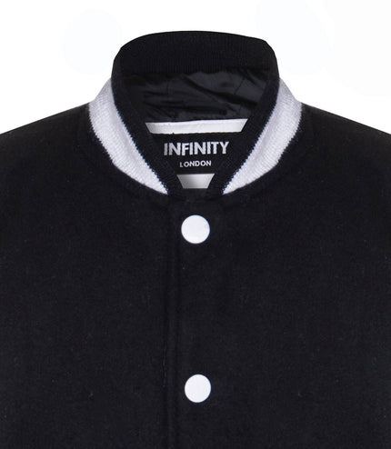 Kids Varsity Bomber Jacket with Real Leather Sleeves