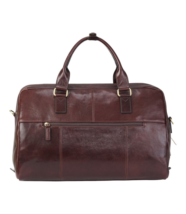 Vintage Genuine Leather Brown Holdall Duffle Gym Travel Bag - Atlas