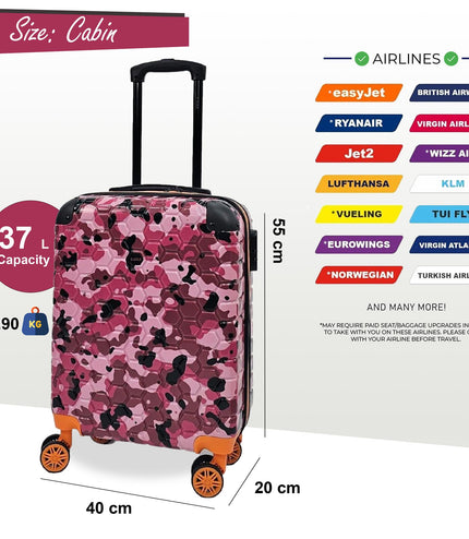 Brewood Cabin Hard Shell Suitcase in Pink