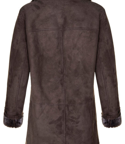 Mens Sheepskin Classic Car Coat-Avondale - Taupe