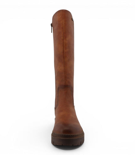 Mustang Women's Cognac Brown Knee High Chunky Long Winter Boots - M0062001