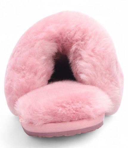 Women's Sheepskin Slippers Pink Warm Winter Fur Mule - Aurora