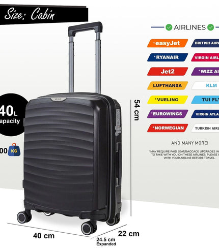 Alton Cabin Hard Shell Suitcase in Black