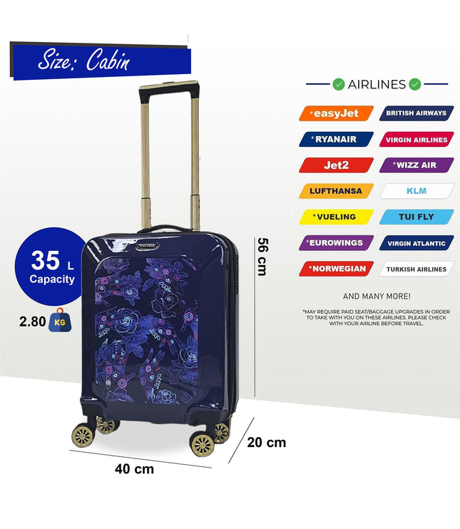 Canvey Cabin Hard Shell Suitcase in Blue