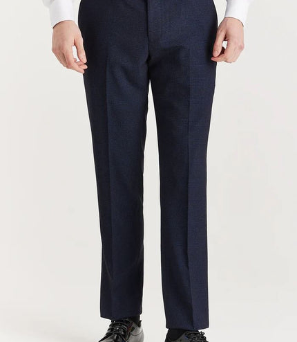 Men's Navy Suit Trouser Prince Of Wales Formal Trouser