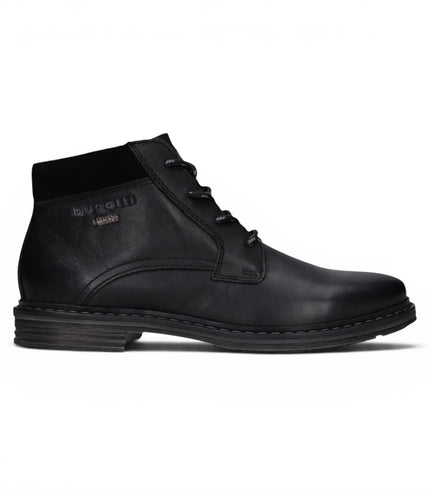 Bugatti Mens Black Leather Lace-up Chukka Ankle Boots - Rigalo Evo