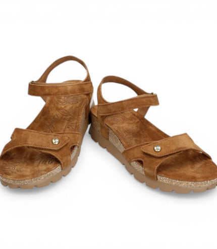 Panama Jack Women's Wedge Bark Brown Suede Leather Platform Sandals -  Sulia B26