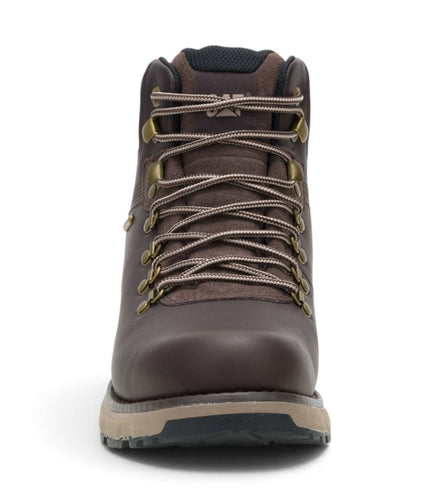 Caterpillar (CAT) Mens Dark Brown Leather Waterproof Lace Up Boots - Pursue Hiker