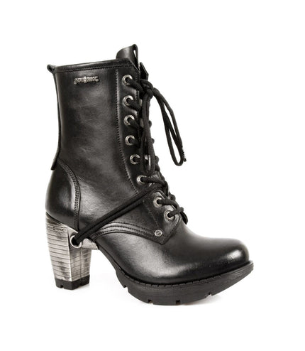 New Rock Ladies Black Leather Gothic Trail Boots - TR001-S1