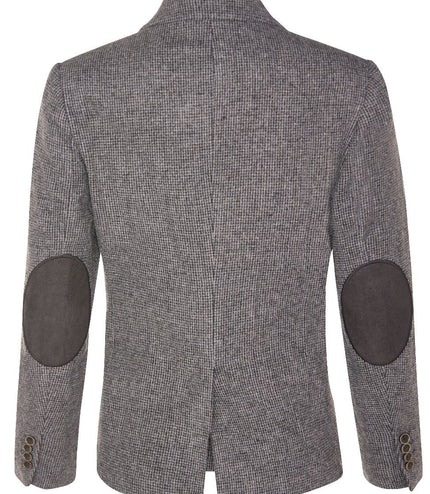 Womens Tweed 1920s Herringbone Grey Blazer