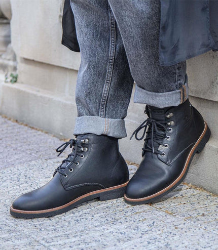 Panama Jack Men's Glasgow GTX C3 Black Waterproof Leather Ankle Boots