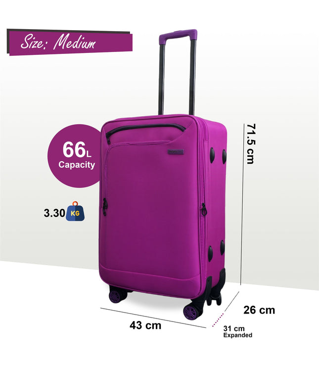Handa Medium Soft Shell Suitcase in Pink