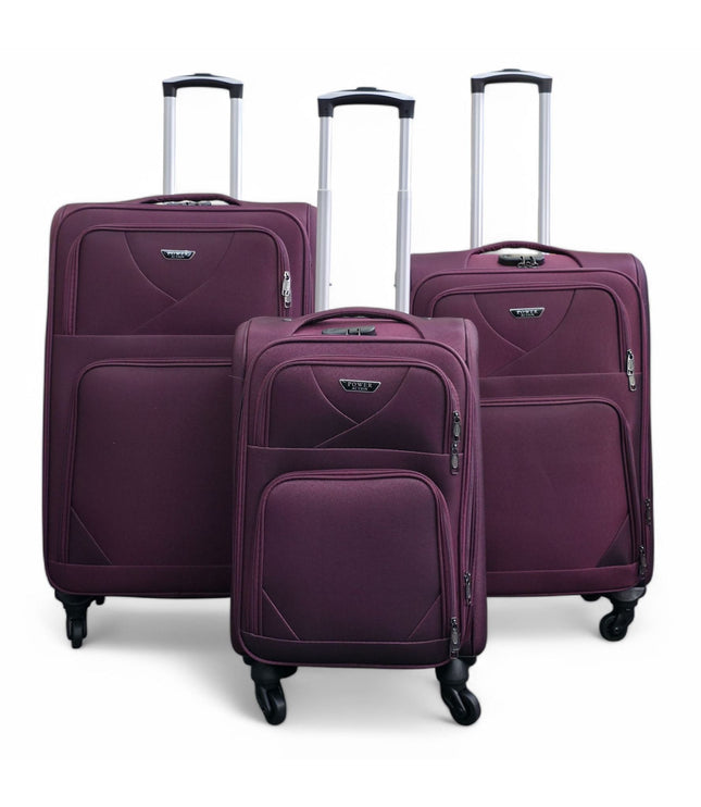 Nagoya Set of 3 Soft Shell Suitcase in Purple