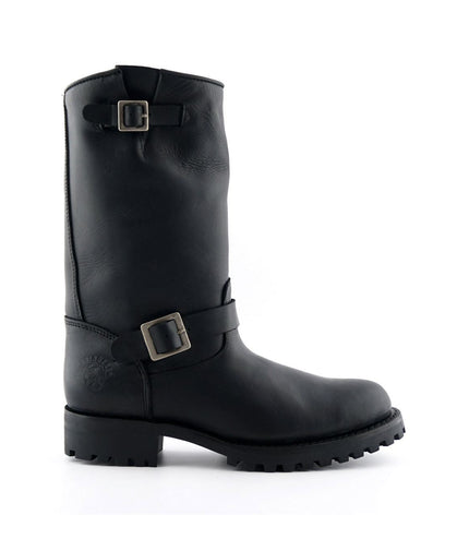 Grinders Mens Black Western Combat Leather Boots - Wild One