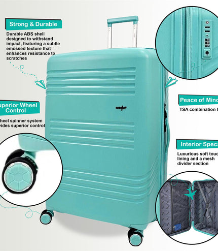 Camborne Large Hard Shell Suitcase in Teal