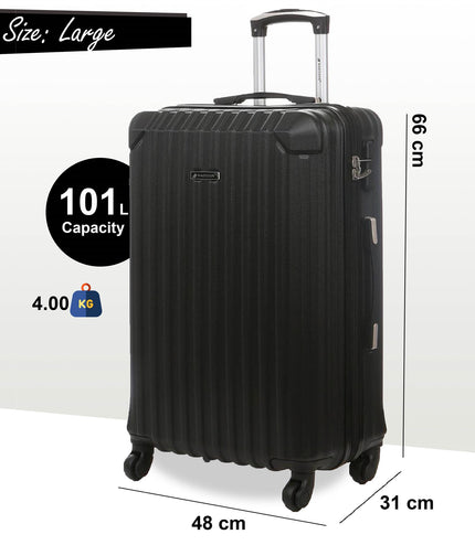 Corowa Large Hard Shell Suitcase in Black