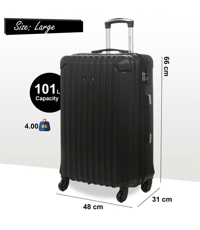 Corowa Large Hard Shell Suitcase in Black