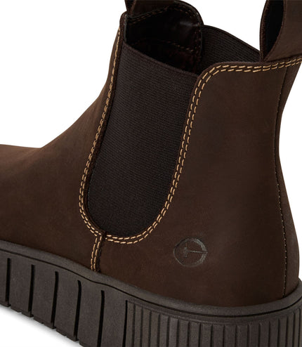 Tamaris Womens Brown Leather Chelsea Ankle Boots