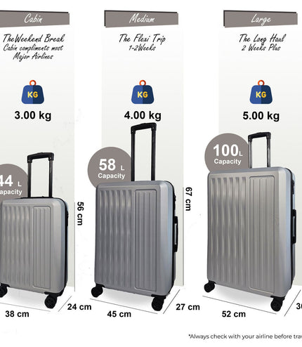 Croydon Set of 3 Hard Shell Suitcase in Silver