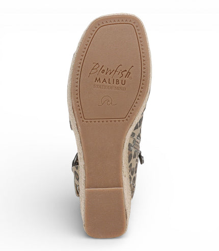 Blowfish Malibu Womens Leopard Print Wedge Slingbacks Heel Sandals - Amira