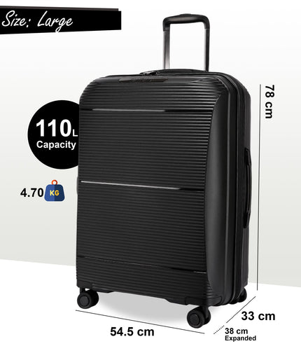 Abiko Large Hard Shell Suitcase in Black