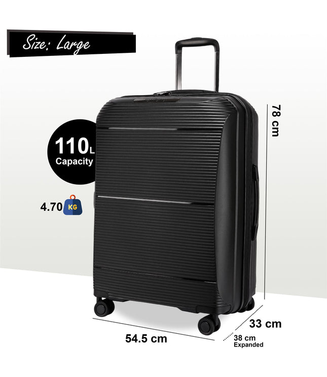 Abiko Large Hard Shell Suitcase in Black