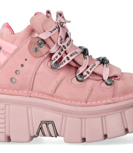 New Rock M-106-C153 Pink Tower Platform Gothic Punk Ankle Boots