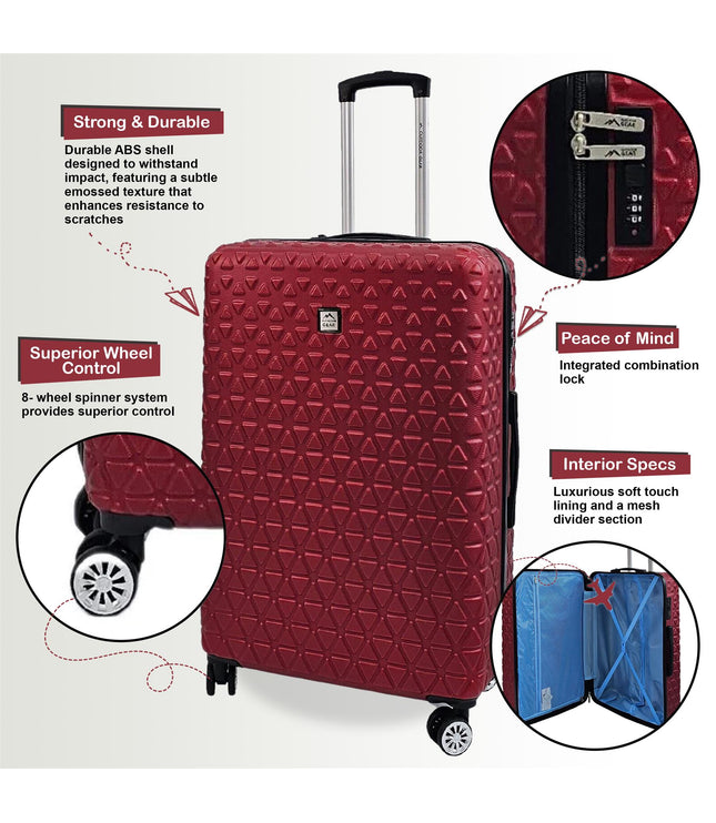 Adlington Cabin Hard Shell Suitcase in Burgundy