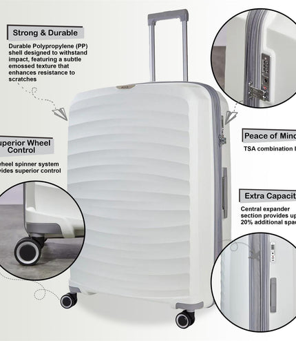 Alton Cabin Hard Shell Suitcase in White