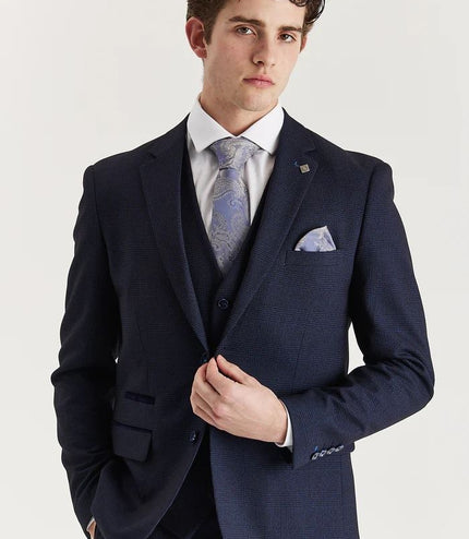 Men's Navy Suit Blazer Prince Of Wales Formal Blazer