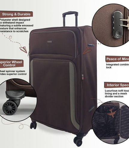 Arundel Large Soft Shell Suitcase in Brown