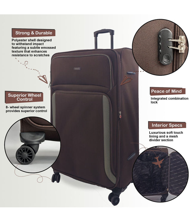Arundel Large Soft Shell Suitcase in Brown