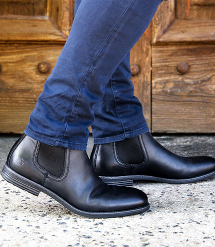 Windsorsmith Mens Black Leather Chelsea Ankle Dealer Boots - Sergio