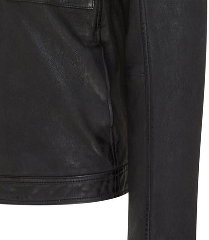 Men's Black Lamb Leather Biker Zipped Vintage Jacket
