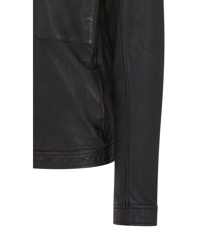 Men's Black Lamb Leather Biker Zipped Vintage Jacket