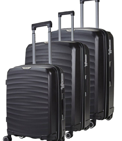 Alton Set of 3 Hard Shell Suitcase in Black