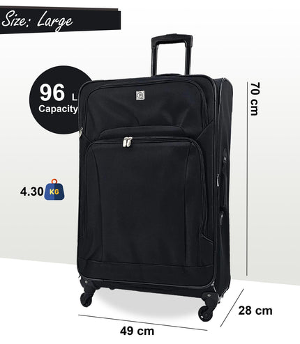 Corsham Large Soft Shell Suitcase in Black