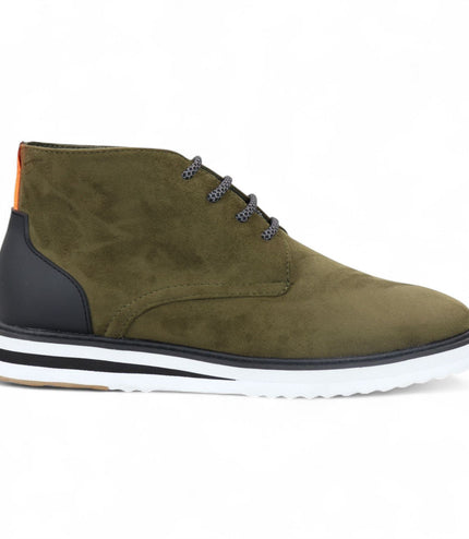 Men's Olive Suede Lace-Up Ankle Desert Boots