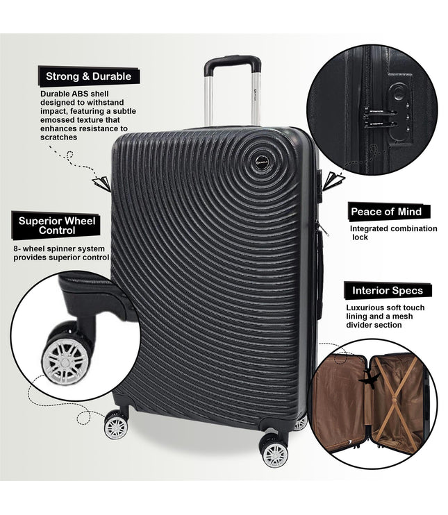 Chorley Large Hard Shell Suitcase in Black