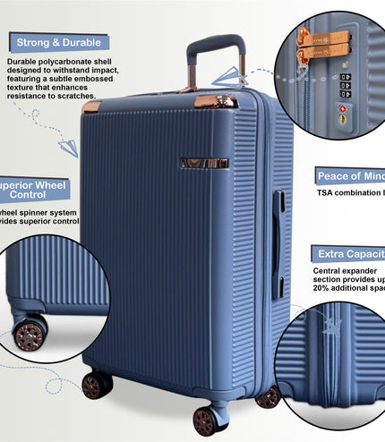 Cowra Large Hard Shell Suitcase in Blue