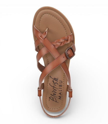 Blowfish Malibu Women's Scotch Tan Micro Wedge Strappy Sandals - April