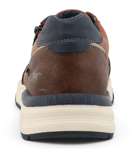Mustang Men's Tan Faux Leather Trainer Sneakers - M0051003
