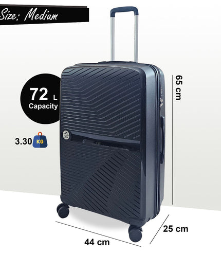 Acton Medium Hard Shell Suitcase in Black