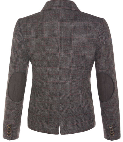 Womens Tweed 1920s Herringbone Charcoal Blazer