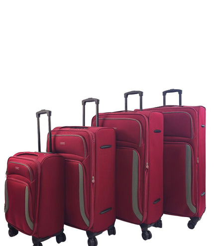 Arundel Set of 4 Soft Shell Suitcase in Burgundy