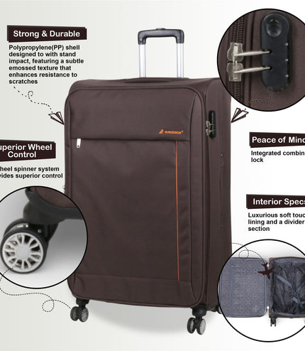 Carrollton Medium Soft Shell Suitcase in Brown