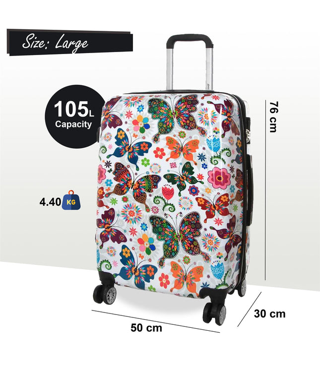 Corbridge Large Hard Shell Suitcase in Butterfly